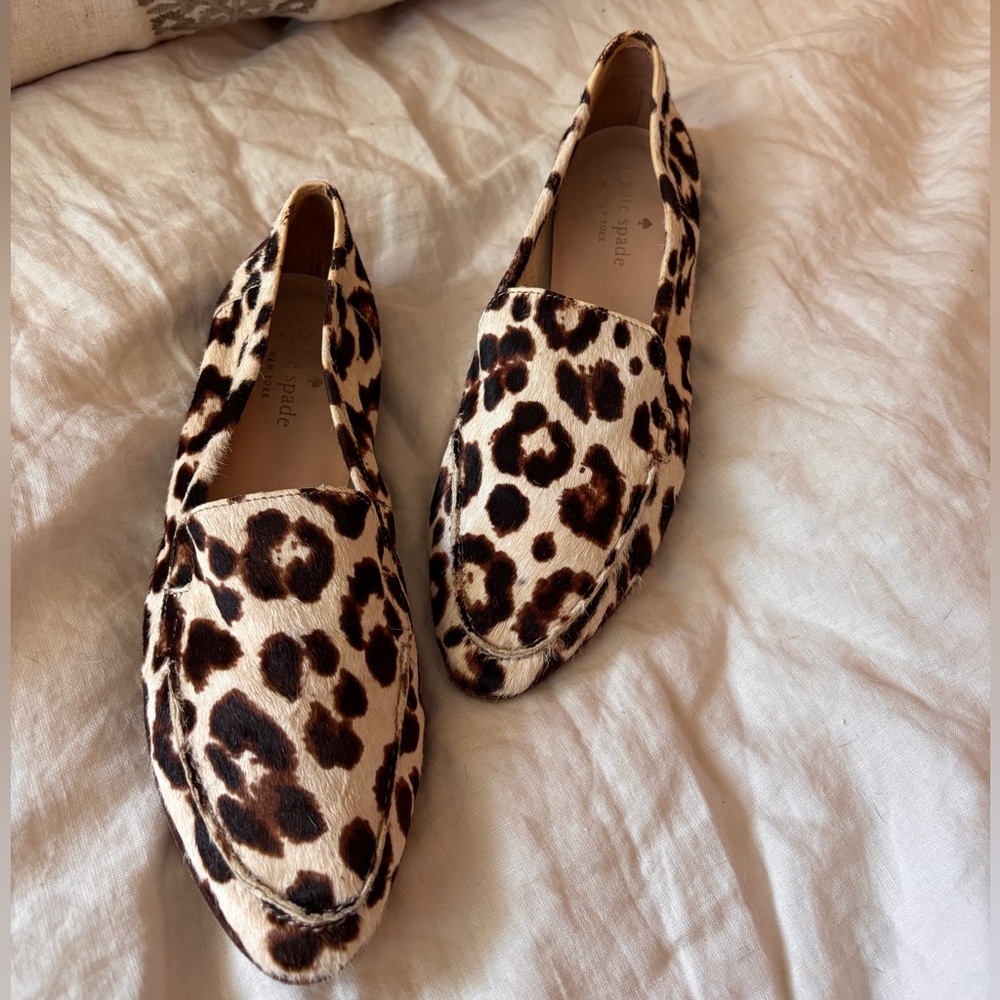 kate spade Leopard Print Genuine Calf Hair Slip-On Loafers